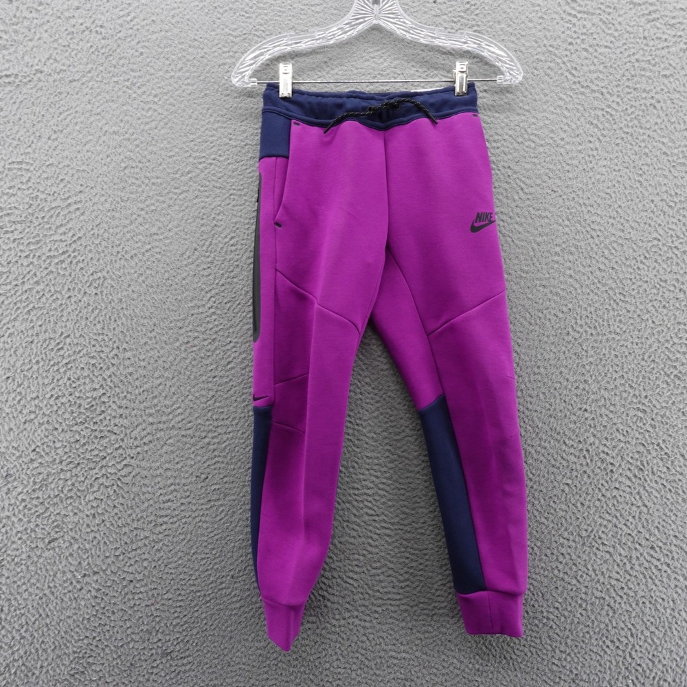 Nike Kids Tech Fleece Jogger Pants Purple Navy Blue Size Small  Standard Fit New